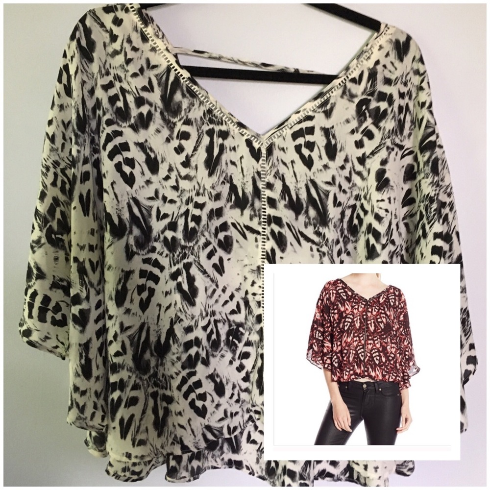 NWOT Jessica Simpson L Bo-Ho Top Loose Print Shirt
